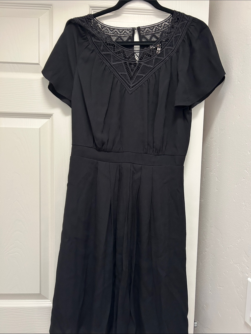 Black Rebecca Taylor lave trim dress size 10